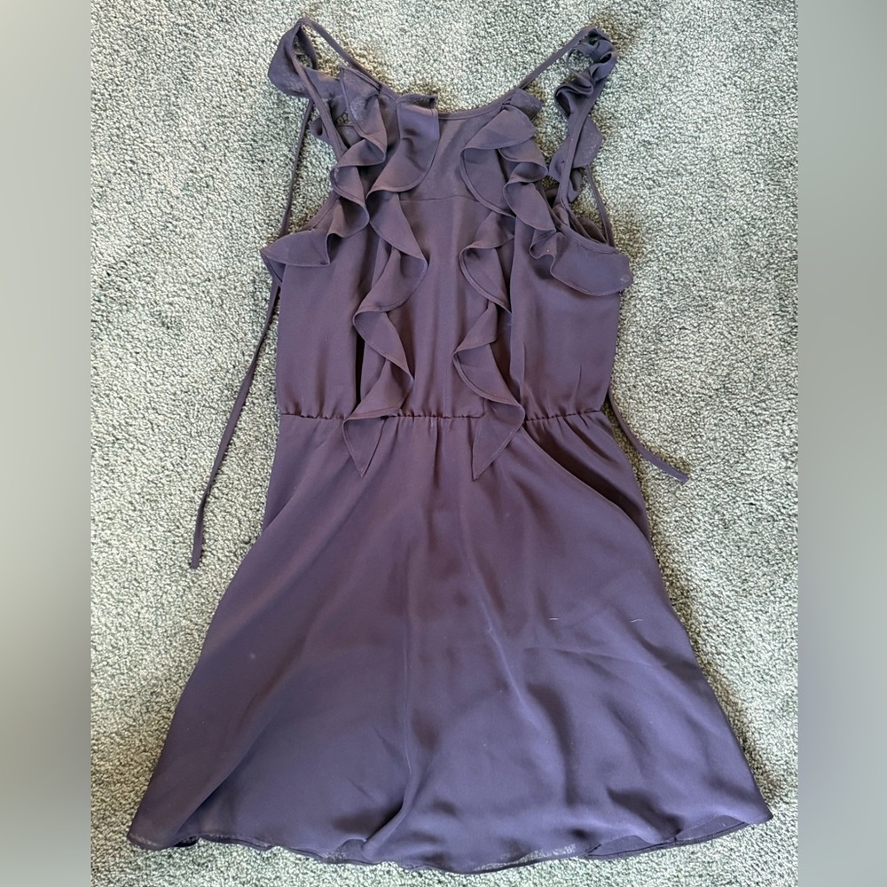 BCBGeneration Plum Ruffle Mini Dress
